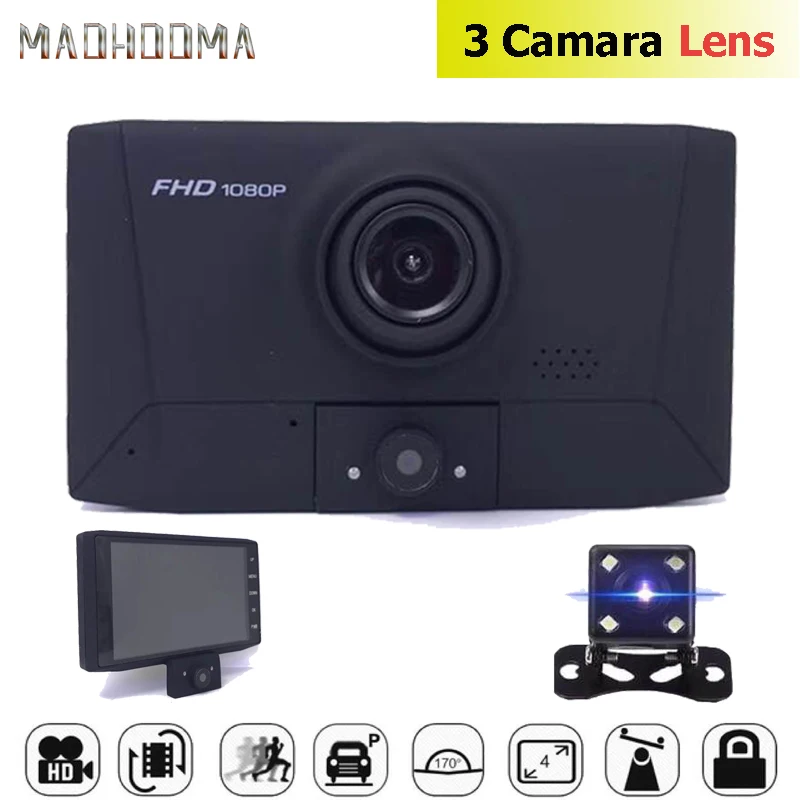 2019 NEW Car Dvr 3 Camera Lens 4.0 Inch Video Recorder Dash Cam Auto Registrator Dual Lens With Rear View Camera DVRS Camcorder
2019 NEW Car Dvr 3 Camera Lens 4.0 Inch Video Recorder Dash Cam Auto Registrator Dual Lens With Rear View Camera DVRS Camcorder