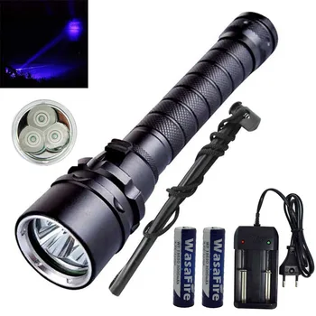 

Powerful UV Lanterna XPE 18650 Flash Light Led Ultraviolet Diving Flashlight Underwater 100m Dive Torch Lamp for Camping Fishing