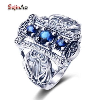 Fine Fashion Blue Stone Marriage Zircon Ring Wholesale 925 Sterling Silver Jewelry Punk Sapphire Vintage Rings Gift Bague
Fine Fashion Blue Stone Marriage Zircon Ring Wholesale 925 Sterling Silver Jewelry Punk Sapphire Vintage Rings Gift Bague