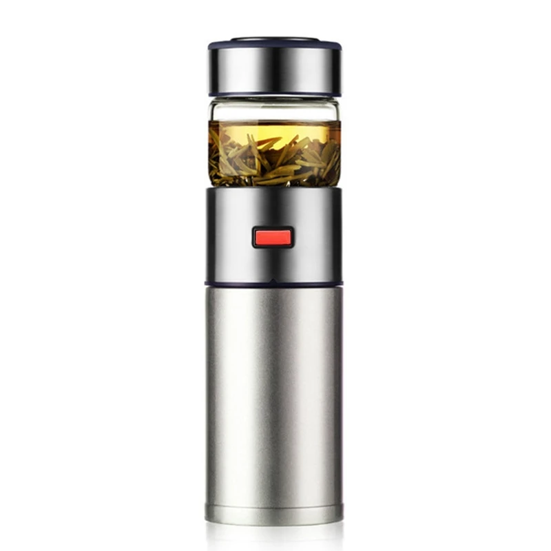 570Ml Glass Water Bottle with Tea Strainer Tea Water Separation Infuser Free to Disassemble for Office
570Ml Glass Water Bottle with Tea Strainer Tea Water Separation Infuser Free to Disassemble for Office