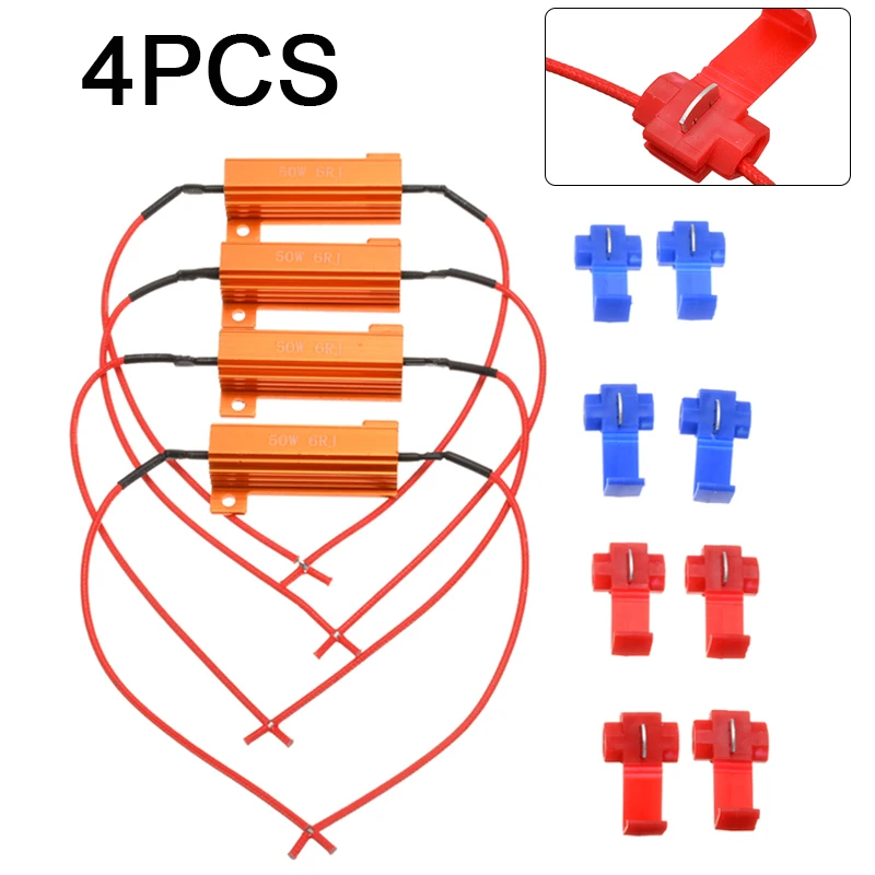 4pcs 50W Load Resistor Decoder Fix LED Light Bulb Error Fast Hyper Flash Turn Signal Blinker Car Lights Accessories
4pcs 50W Load Resistor Decoder Fix LED Light Bulb Error Fast Hyper Flash Turn Signal Blinker Car Lights Accessories