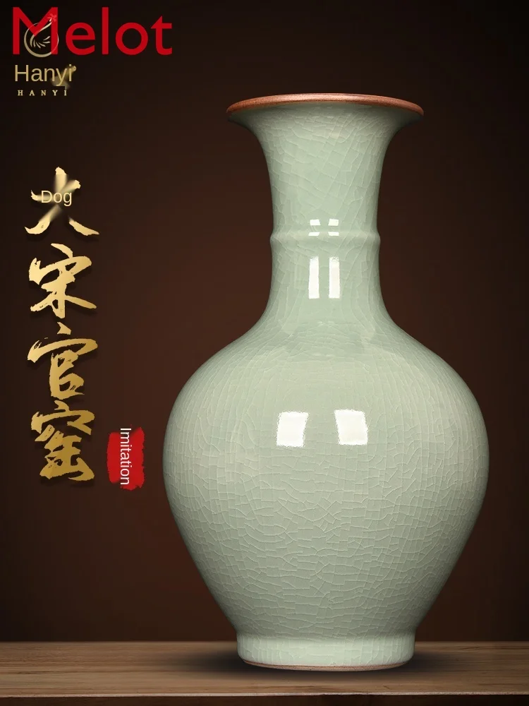 Ceramic Celadon Vase Chinese Living Room TV Cabinet Flower Arrangement Decoration Home Porcelain Bottle Decoration
Ceramic Celadon Vase Chinese Living Room TV Cabinet Flower Arrangement Decoration Home Porcelain Bottle Decoration