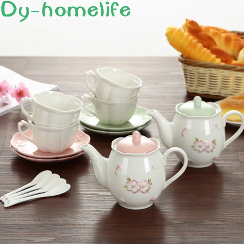 European Cherry Blossom Relief Ceramic Coffee Tea Set Bone China Japanese Coffee Pot Cup Milk Pot Sugar Bowl Tea Storage Tank
European Cherry Blossom Relief Ceramic Coffee Tea Set Bone China Japanese Coffee Pot Cup Milk Pot Sugar Bowl Tea Storage Tank