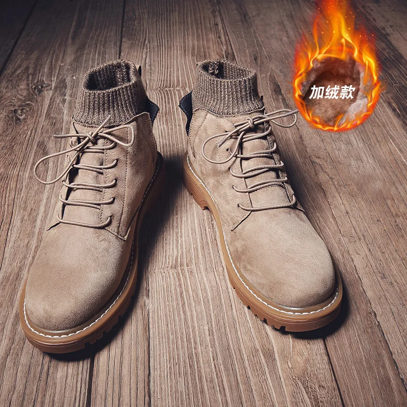 Martin Boots Men's Fashion Versatile Winter plus Velvet Warm Cotton Boots Men Snow Boots British Style zhong gao bang Worker Boo
Martin Boots Men's Fashion Versatile Winter plus Velvet Warm Cotton Boots Men Snow Boots British Style zhong gao bang Worker Boo