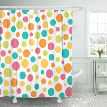 Blue Polka Bright Multi Color Scattered Dot Pattern Colorful Circus Shower Curtain Polyester 72 x 72 Inches Set with Hooks
Blue Polka Bright Multi Color Scattered Dot Pattern Colorful Circus Shower Curtain Polyester 72 x 72 Inches Set with Hooks