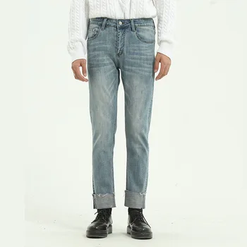 Men Slim Fit Flanging Hem Casual Ankle-length Jeans Pant Male Japan Korea Style Streetwear Hip Hop Vintage Denim Trousers
Men Slim Fit Flanging Hem Casual Ankle-length Jeans Pant Male Japan Korea Style Streetwear Hip Hop Vintage Denim Trousers