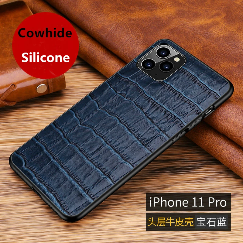 Crocodile Pattern Luxury Cowhide Leather Case for Apple IPhone 11 Pro Max Silicone Frame Phone Cover Anti-knock Fashion
Crocodile Pattern Luxury Cowhide Leather Case for Apple IPhone 11 Pro Max Silicone Frame Phone Cover Anti-knock Fashion