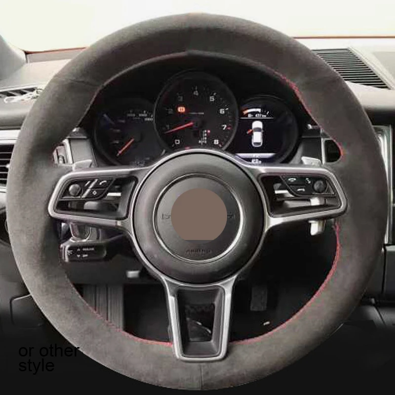 APPDEE Black Suede Car Steering Wheel Cover For Porsche for Cayenne Macan Panamera 911 996 997 959 Cayman Boxster | Автомобили и