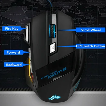 Wired Gaming Mouse 6/7 Button 5500 DPI LED Optical USB Computer Mouse Comfortable-hold Gaming Mouse KQS8 
Wired Gaming Mouse 6/7 Button 5500 DPI LED Optical USB Computer Mouse Comfortable-hold Gaming Mouse KQS8