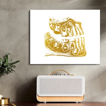 WANGART Tooth Gold Poster Dental Art Dentist Canvas Painting Modern Art Wall Picture For Medical Education Office Home Decor 
WANGART Tooth Gold Poster Dental Art Dentist Canvas Painting Modern Art Wall Picture For Medical Education Office Home Decor