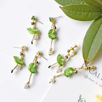 Sen beautiful fresh green ballet elegant dancing girl asymmetric earrings 925 silver pin earrings ear clip women
Sen beautiful fresh green ballet elegant dancing girl asymmetric earrings 925 silver pin earrings ear clip women