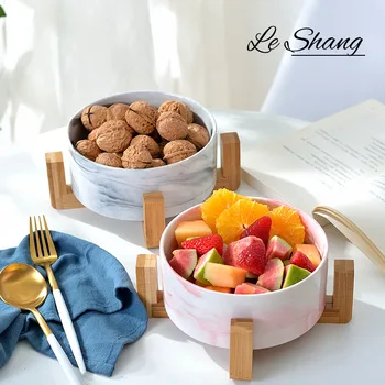 New marble salad bowl with wooden frame, fruit bowl, noodle bowl, soup bowl and Dish Set
New marble salad bowl with wooden frame, fruit bowl, noodle bowl, soup bowl and Dish Set