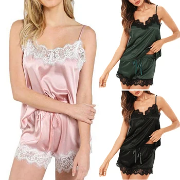 New Ladies Summer Sleepwear Pajama Set Ropa Mujer Women Lace Sling Tops With Shorts Set Pajamas Loose Breathable For Home
New Ladies Summer Sleepwear Pajama Set Ropa Mujer Women Lace Sling Tops With Shorts Set Pajamas Loose Breathable For Home