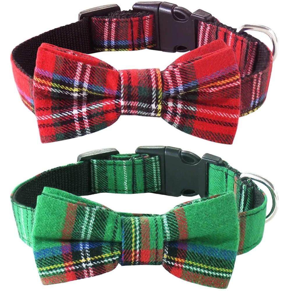 Dog Collar with Bow tie Christmas Classic Plaid Dog Collar with Light Adjustable Buckle Suitable for Small Medium Large Dogs Cat
Dog Collar with Bow tie Christmas Classic Plaid Dog Collar with Light Adjustable Buckle Suitable for Small Medium Large Dogs Cat