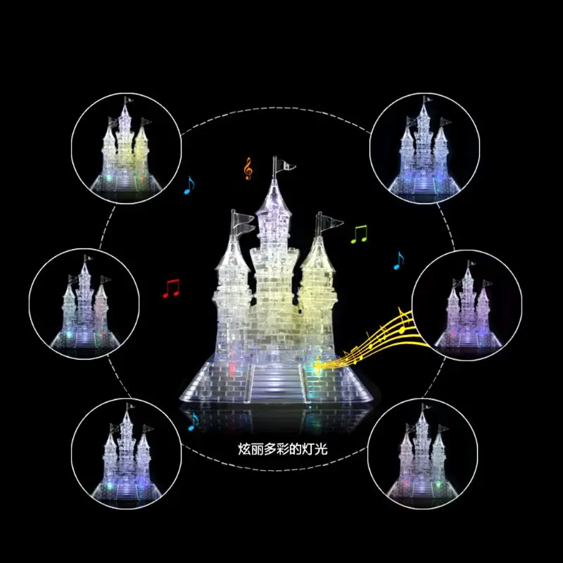 105pcs DIY 3D Crystal Castle Puzzle Music Flashing Light Model Jigsaw Building Blocks Children Educational Toys Y4UD
105pcs DIY 3D Crystal Castle Puzzle Music Flashing Light Model Jigsaw Building Blocks Children Educational Toys Y4UD