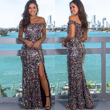 BGW Off Shoulder Sequined Evening Dresses Split Joint Boat Neck Short Sleeves Mermaid Fromal Party Women Dress 2019
BGW Off Shoulder Sequined Evening Dresses Split Joint Boat Neck Short Sleeves Mermaid Fromal Party Women Dress 2019