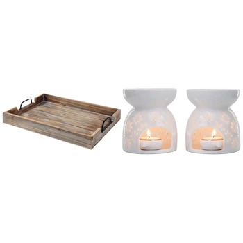 Wood Breakfast Tray Decorative Table Tray Bed Tray Table Tea Tray with Ceramic Tealight Candle Holder Oil Burner
Wood Breakfast Tray Decorative Table Tray Bed Tray Table Tea Tray with Ceramic Tealight Candle Holder Oil Burner