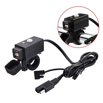 Universal Waterproof Motorcycle 12V SAE To Dual USB Charger Cable Mounting Bracket Adapter For 7/8, 1, 1. 1/8" Handlebar Size
Universal Waterproof Motorcycle 12V SAE To Dual USB Charger Cable Mounting Bracket Adapter For 7/8, 1, 1. 1/8" Handlebar Size