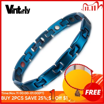 Vinterly Blue Magnetic Bracelet Men Stainless Steel Health Energy Germanium Men Bracelet Unisex Hologram Bracelets for Women Men
Vinterly Blue Magnetic Bracelet Men Stainless Steel Health Energy Germanium Men Bracelet Unisex Hologram Bracelets for Women Men