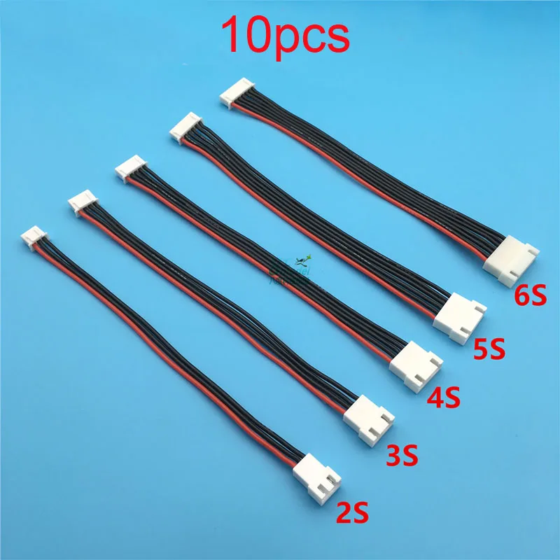 

10PCS Lipo Battery Balance Charger Extension Cable 22AWG 15cm Male Female Plug Wire 2S 3S 4S 5S 6S Silicone Line for RC Aircraft