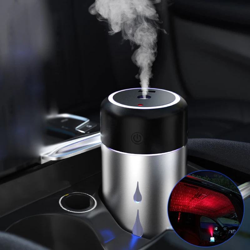 

Car Air Freshener Perfume Humidifier Atomization Fragrance Spray Eliminate Starry Sky Light Machine Smell Distributor For Car