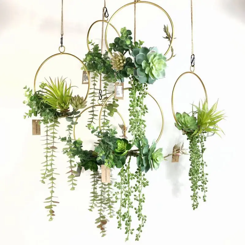 Simulation Plastic Fleshy Iron Wreath Nordic Minimalist Artificial Green Wreat Wall Pendant Aerial Hanging Garland Home Decor
Simulation Plastic Fleshy Iron Wreath Nordic Minimalist Artificial Green Wreat Wall Pendant Aerial Hanging Garland Home Decor