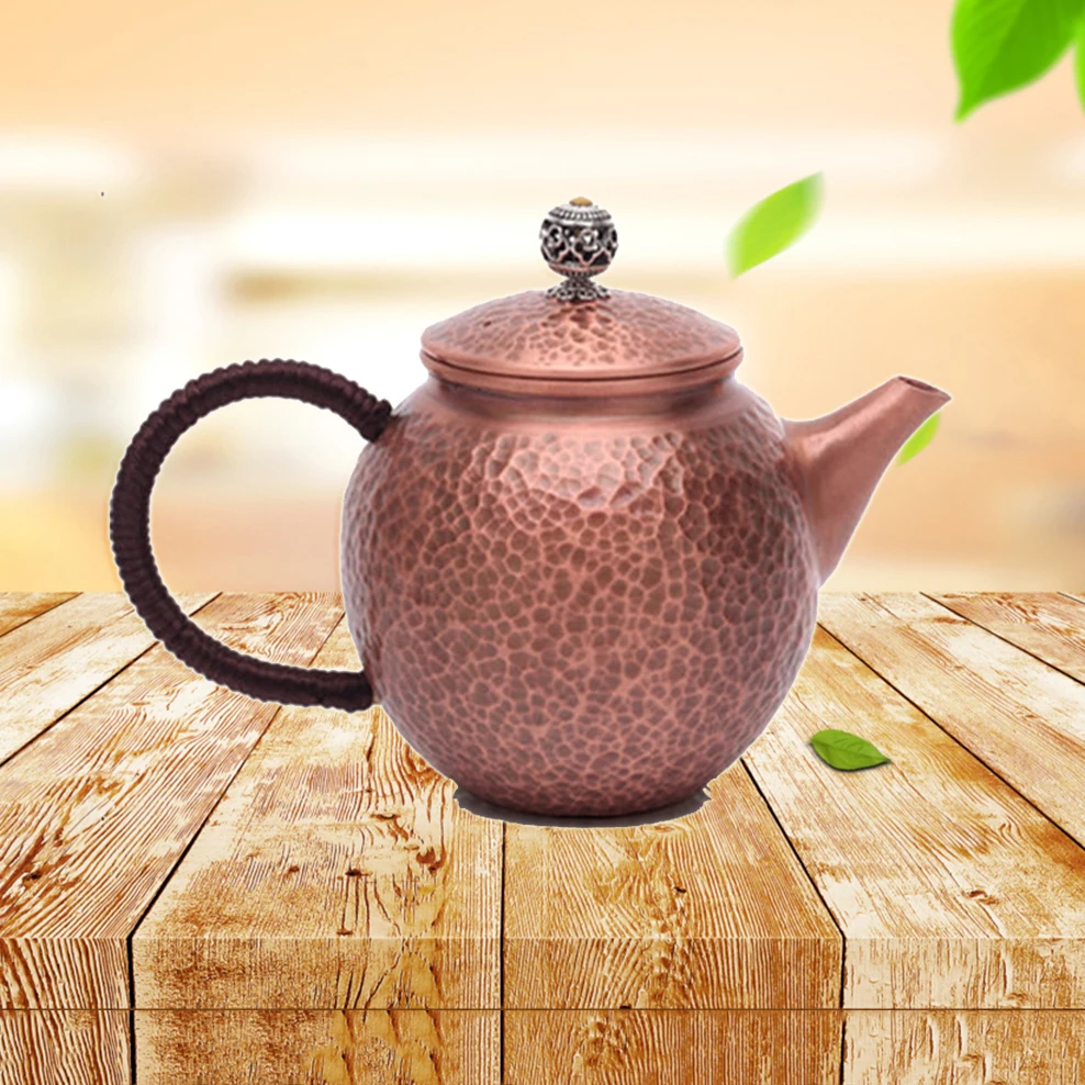 300ML Small Copper Teapot Japanese-Style Tea Ceremony Uncoated Red Copper Casting Teapot Handmade Boil Water Pot Health Tea Set
300ML Small Copper Teapot Japanese-Style Tea Ceremony Uncoated Red Copper Casting Teapot Handmade Boil Water Pot Health Tea Set