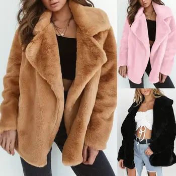 Fashion Winter Plush Size Women Faux Fur Coat Loose Lapel Over Coat Thick Warm Plus Size Female Solid Color Casual Coat
Fashion Winter Plush Size Women Faux Fur Coat Loose Lapel Over Coat Thick Warm Plus Size Female Solid Color Casual Coat