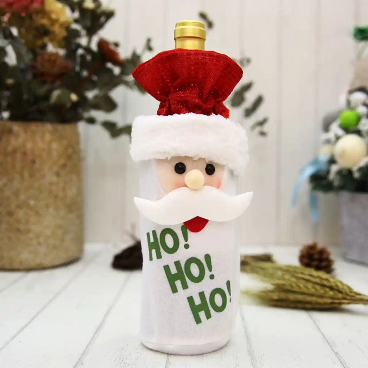 christmas wine bottle wrap cover bag topper non-woven dinner