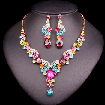 LUXURY MULTI-COLOR CRYSTAL WEDDING JEWELRY SETS PARTY COSTUME ACCESSORIES INDIAN EARRING NECKLACE SETS FOR BRIDES WOMEN'S GIFTS
LUXURY MULTI-COLOR CRYSTAL WEDDING JEWELRY SETS PARTY COSTUME ACCESSORIES INDIAN EARRING NECKLACE SETS FOR BRIDES WOMEN'S GIFTS