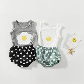 2020 ins Baby Girls Poached Egg Vest Top And Dots PP Pants Summer Clothes Set Wholesale 
2020 ins Baby Girls Poached Egg Vest Top And Dots PP Pants Summer Clothes Set Wholesale