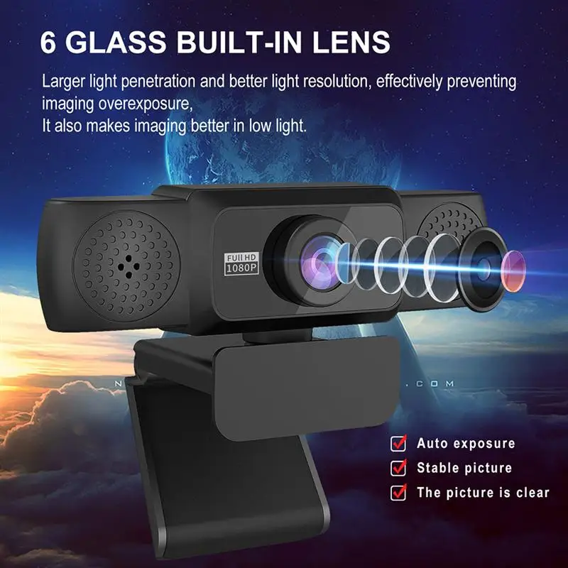 HD 1080P Webcam Mini Computer PC WebCamera with Microphone Rotatable Cameras for Live Broadcast Video Calling Conference Work
HD 1080P Webcam Mini Computer PC WebCamera with Microphone Rotatable Cameras for Live Broadcast Video Calling Conference Work