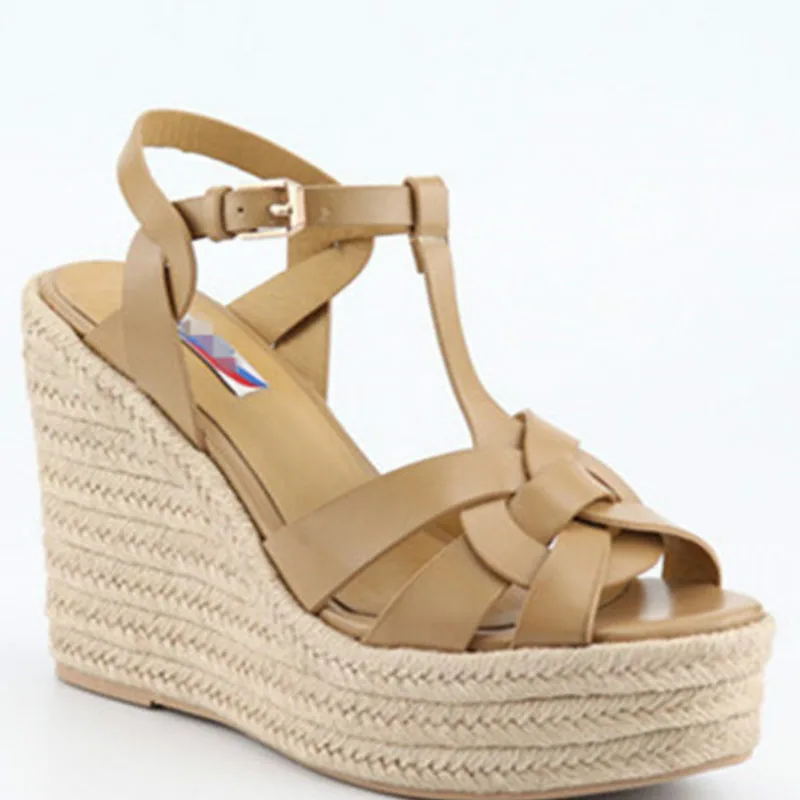 QWEDF 2019 Style Wedge with Women's Sandals Feet Nude with Fish Mouth Women's Shoes Rubber Sole Sexy Women's Sandals F3-57