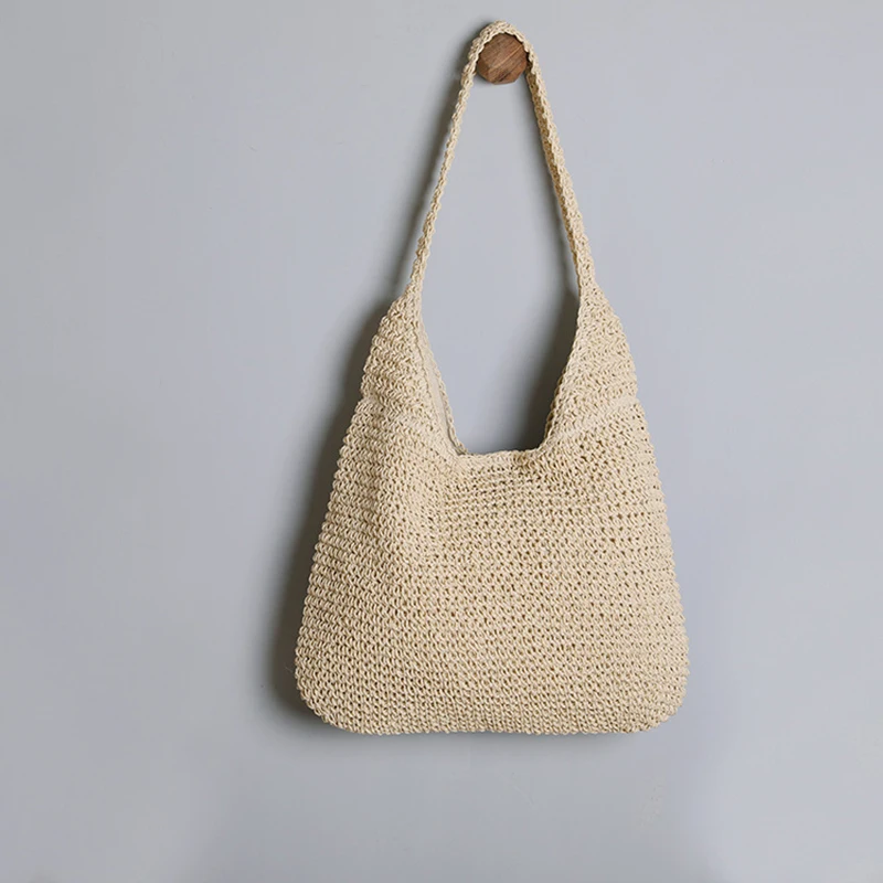 Summer Rattan Woven Beach Tote - Natural Straw Shoulder Bag 9 Hf56a6ccc0fb14d6aa63e848a47002abcj