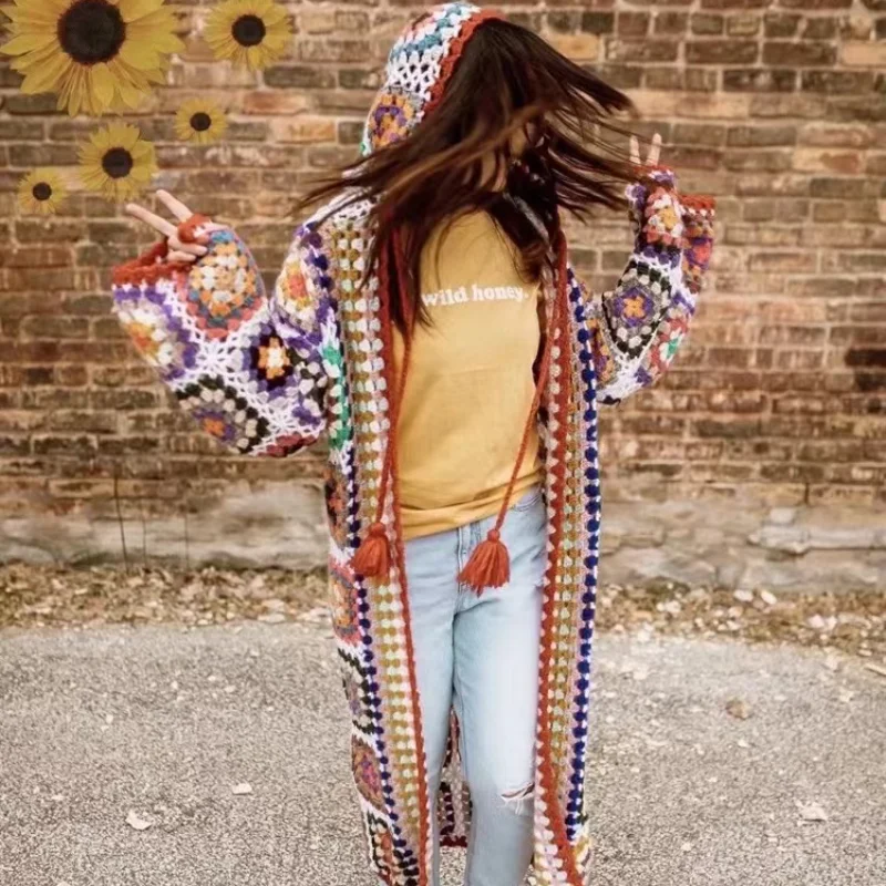 AYUALIN 2022 Boho Ethnic Floral Crocheted Knit Sweater Coat Retro Embroidery Chic Oversize Hooded Coats Mohair Women Sweaters
AYUALIN 2022 Boho Ethnic Floral Crocheted Knit Sweater Coat Retro Embroidery Chic Oversize Hooded Coats Mohair Women Sweaters
