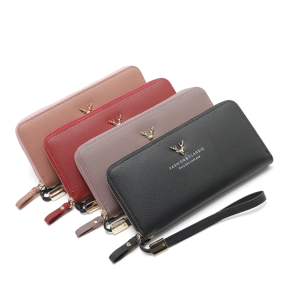 New Fashion Classic PU Leather Wallet Deer Head Logo Han Version of Lady's Purse Long Zipper Wallets Large Capacity Handbag
New Fashion Classic PU Leather Wallet Deer Head Logo Han Version of Lady's Purse Long Zipper Wallets Large Capacity Handbag