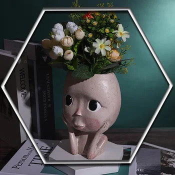 Character Human Face Vase Resin Succulents Plant Pots Abstract Portrait Flower Pot for Office Balcony Micro Landscape Decoration
Character Human Face Vase Resin Succulents Plant Pots Abstract Portrait Flower Pot for Office Balcony Micro Landscape Decoration
