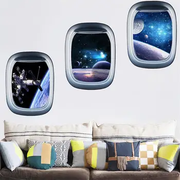 

Planet Spaceship Pattern Removable Wall Sticker Self Adhesive Decal Waterproof Mural Art Home Living Room Decor