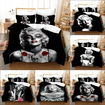 High Quality 3D Marilyn Monroe Pattern Comforter Cover with Pillow Cover Bedding Set Black Duvet Cover Set for Bedroom Decor
High Quality 3D Marilyn Monroe Pattern Comforter Cover with Pillow Cover Bedding Set Black Duvet Cover Set for Bedroom Decor