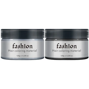 2pcs Temporary Hair Color Wax Men DIY Mud One-Time Molding Paste Dye Cream Hair Gel - white & black 
2pcs Temporary Hair Color Wax Men DIY Mud One-Time Molding Paste Dye Cream Hair Gel - white & black