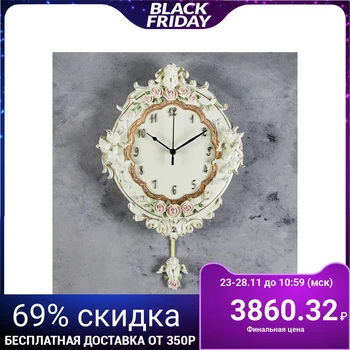 Interior wall clock "Angels and Roses" with a pendulum
Interior wall clock "Angels and Roses" with a pendulum