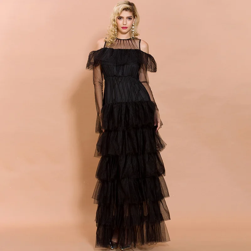 Party Evening Gown Women's 2019 Europe And America New Style off-Shoulder Transparent Gauze Cake Dress Long Dress Women's
Party Evening Gown Women's 2019 Europe And America New Style off-Shoulder Transparent Gauze Cake Dress Long Dress Women's