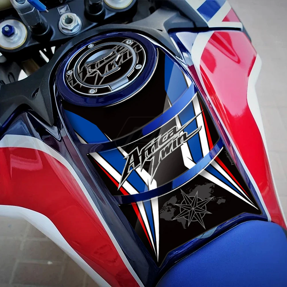 3D tank pad sticker blue red gray Honda Africa Twin