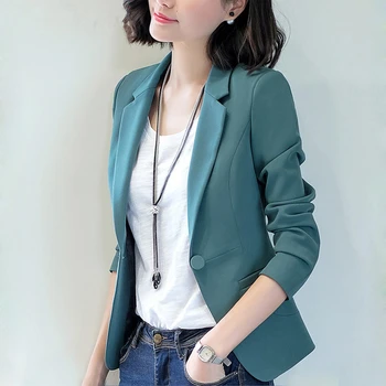 Casual Single Button Women Jackets Autumn Winter Notched Collar Women Blazer Jacket Female Outerwear Elegant Ladies Coat
Casual Single Button Women Jackets Autumn Winter Notched Collar Women Blazer Jacket Female Outerwear Elegant Ladies Coat