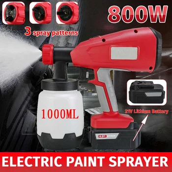 800W Electric Spray Guns 1000ml Home Paint Sprayer High Pressure Gun~Flow Control Airbrush Easy Spray Cordless Electric Airbrush
800W Electric Spray Guns 1000ml Home Paint Sprayer High Pressure Gun~Flow Control Airbrush Easy Spray Cordless Electric Airbrush