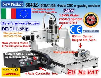 EU/DE free ship 4 Axis USB port 6040 CNC 2200W 2.2KW USB Mach3 CNC Router Engraver Engraving Cutting Milling Machine 220VAC
EU/DE free ship 4 Axis USB port 6040 CNC 2200W 2.2KW USB Mach3 CNC Router Engraver Engraving Cutting Milling Machine 220VAC