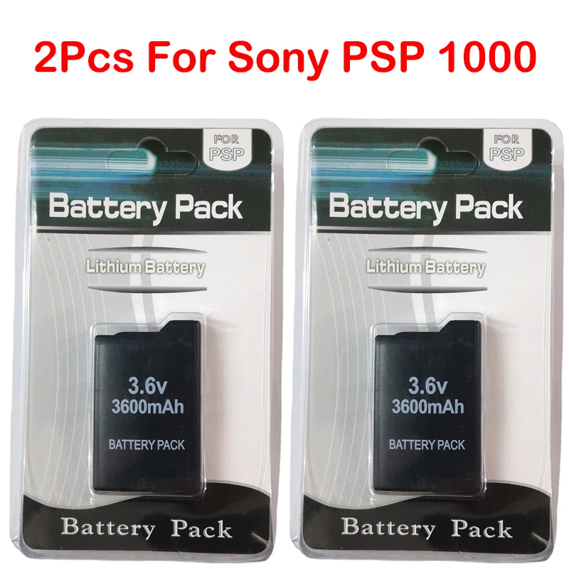 

2pcs 3600mAh 3.6V Replacement Lithium Ion Battery Pack for Sony PSP 1000 PSP1000 PSP-110 Console Gamepad Rechargeable Batteries