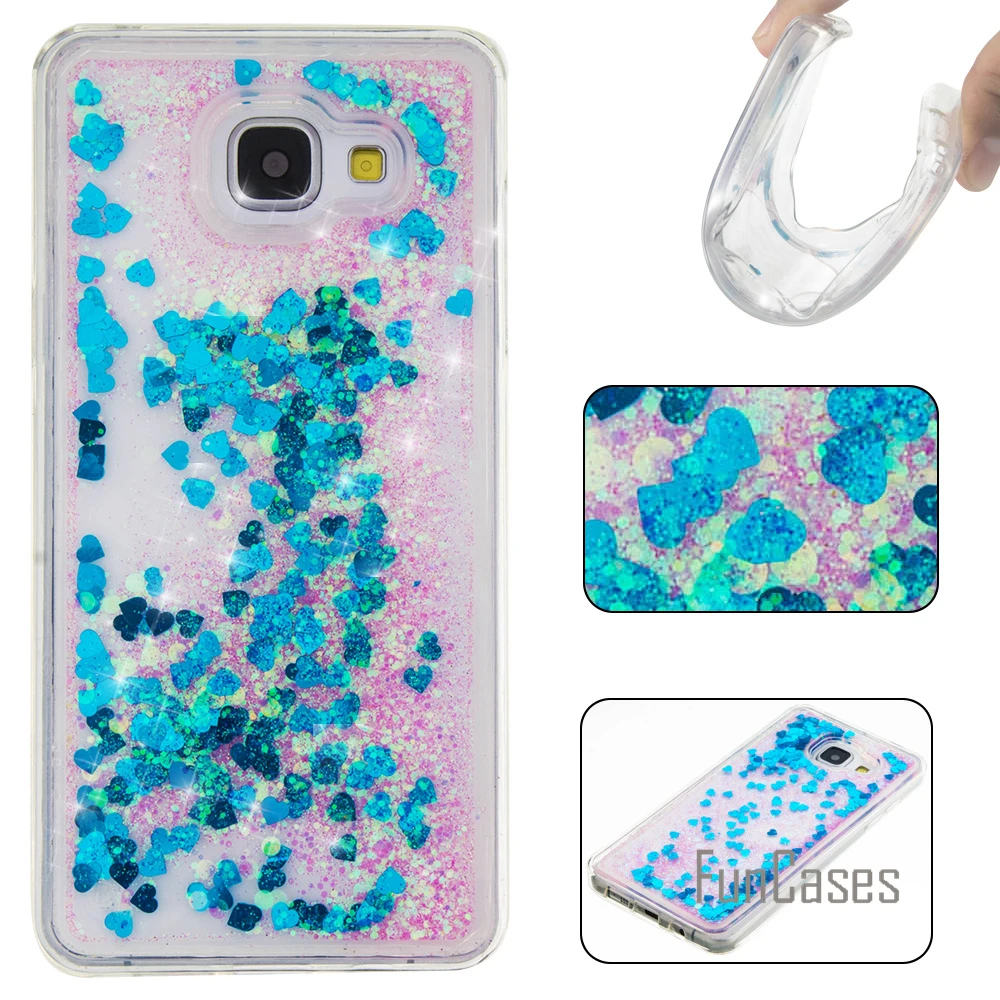 A3 A5 2016 Glitter Liquid Quicksand Case for fundas Samsung 5.2" coque Galaxy | Мобильные телефоны и аксессуары