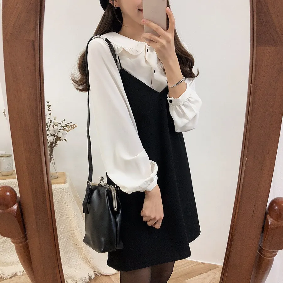 2019 New Autumn A Line Dress And Solid Shirt Two Piece Set Button Women V Neck Sleeveless Sundress Casual Outfits Suit
2019 New Autumn A Line Dress And Solid Shirt Two Piece Set Button Women V Neck Sleeveless Sundress Casual Outfits Suit