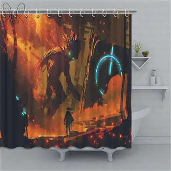 Popular Sci-fi Man Bathroom Curtian Burning City with A Robot Printed Waterproof Showre Curtain Polyester Fabric Bath Shower Set
Popular Sci-fi Man Bathroom Curtian Burning City with A Robot Printed Waterproof Showre Curtain Polyester Fabric Bath Shower Set